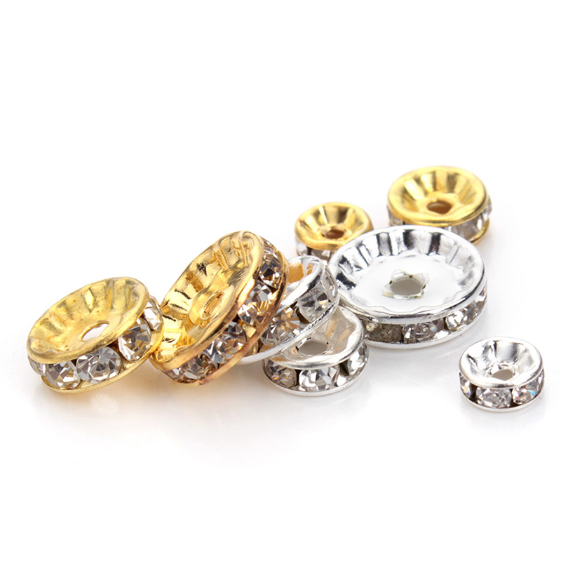 50pcs 4 6 8 10 12mm Rhinestone - Gold 6138 评论和价格